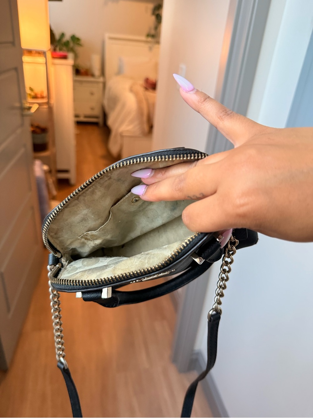 kate spade Black Mini Dome Satchel with Chain Strap - Picture 3 of 6
